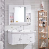 Cabinets Mirror White Stone Painting Customized Wall Ceramic Style Surface Modern Bathroom