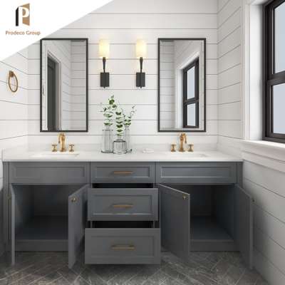 Australian style modern 12 inch deep bathroom vanity for prefabhouses