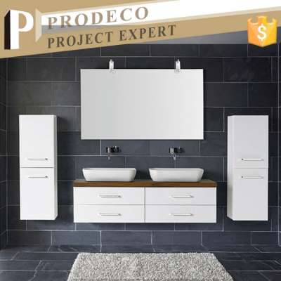 Wall mounted luxury double bathroom vanity single sink