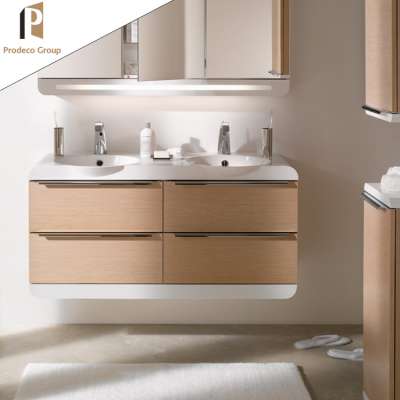 Prodeco wooden grain assembled vanity led vanity cabinet modern bathroom vanity