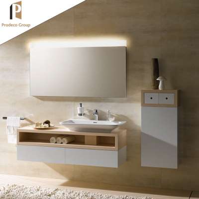 combined mirror bathroom vanity with single wall hanging cabinet